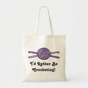 Tote Bag Boule pourpre des crochets de fil et de crochet Unique, haute qualité