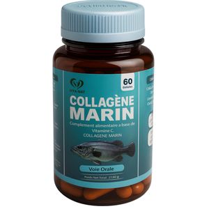 Collagen Vita-Nat Collagène Marin + Vitamine C - 60 Gélules - Elasticité de la Peau & Articulations