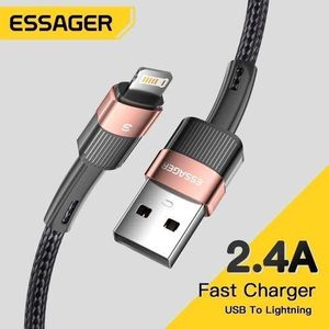 ESSAGER Câble USB de charge rapide pour iPhone, 11, 12, 13 Pro Max, Mini, Xs, Xr, X, SE, 8, 7, 6 Plus, 6s, 5, 5s