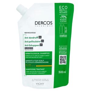 Vichy Dercos Technique Eco-Recharge Antipelliculaire Ds Shampooing Traitant Pellicules & Démangeaisons Cheveux Normaux à Gras 500 ml