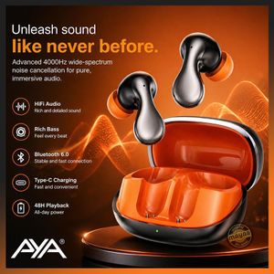 Aya Écouteurs Sans Fil T506 Bluetooth 6.0 avec Boîtier de Charge Type-C, Son HiFi Bass Puissant, Commandes Tactiles, Autonomie Jusqu’à 4h