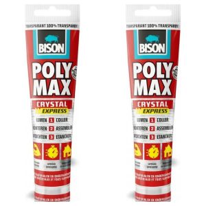 Bison Lot de 2 - Colle de Montage et d'Étanchéité Universelle - Transparente et Rapide - Pour Bricolage et Réparations - 115g