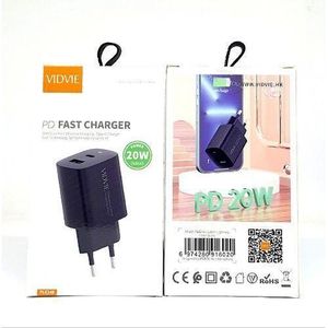 Vidvie 20W Chargeur Original 2 Ports (USB & TYPE C )  Avec Câble type c -PL248-