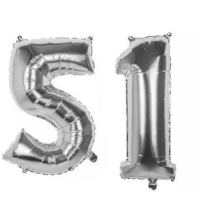 Ballons Aluminium Anniversaire Chiffre 51 ans