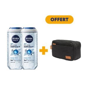 NIVEA MEN Pack 2 Gel Douche Pure Impact 2x250ml = Trousse Offerte