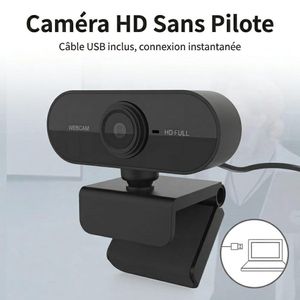 كاميرا ويب بدقة HD 1080p مع ميكروفون، قابلة للتوصيل والتشغيل عبر USB، مثالية للمؤتمرات، محادثات الفيديو، التعليم، الألعاب والبث. متوافقة مع PC/Android.