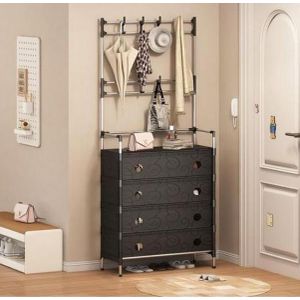 رف أحذية متعدد الطبقات – تخزين داخلي مقاوم للغبار، متين وموفر للمساحة، منظم مدمج للأحذية والقبعات في المنزل