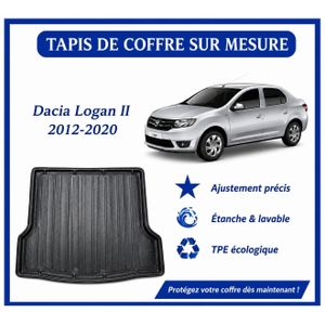 Tapis de Coffre Sur Mesure pour Dacia Logan II 2012 à 2020 Protection Complète 100% Étanche TPE Premium