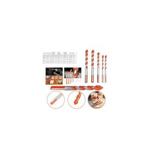 Set de 5 forets multifonctions professionnels pour maconnerie et ciment