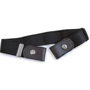  Ceinture Élastique Sans Boucle Femme Homme - Ceinture Noire Réglable 56-76cm Sans Boucle - Ceinture Invisible pour Jean, Pantalon et Robe - Design Minimaliste