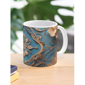Motifs floraux majestueux et motif géométrique Mug classique