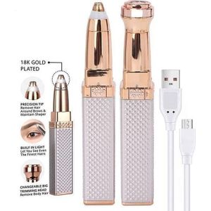 Offre RamadanÉpilateur 2 en 1 pour le Visage et les Sourcils,Rasoir Pour Femmes,Rechargeables