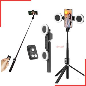 Perche à Selfie avec lumière,Trépied Smartphone,Extensible Selfie Stick Trépied de Téléphone avec télécommande,bâton Selfie avec lumière pour l'enregistrement vidéo et le streaming en direct