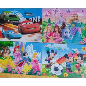 Pack de 4 puzzles avec colorant pour enfant fille et garçon 