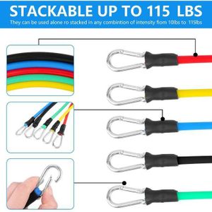 Bande de Resistance Elastique 11 Pieces avec Accessoires et Guide d´Entraînement