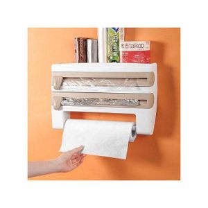 General Distributeur de rouleaux de cuisine,Distributeur de papier d'aluminium et coupe-papier,support de rangement multifonctionnel