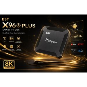 EST X96 Plus Smart TV Box – Android 15, 8K Video Support, Dual-Band WiFi 5G, Media Streaming Device