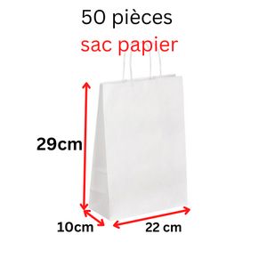 Sachet papier blanc simple pas cher