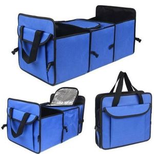 Organisateur de coffre de voiture, sac de rangement de voiture, sac de  coffre de voiture, sacs étanches pour voiture avec élastique solide,  structure de baguette magique pour SUV, noir (1-S) 