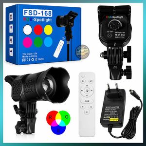 Projecteur LED RGB FSD-168 avec Télécommande – Éclairage Multicolore COB, 11 Modes Statiques, 4 Modes Dynamiques, Température de couleur : 3200K – 6800K ± 300K