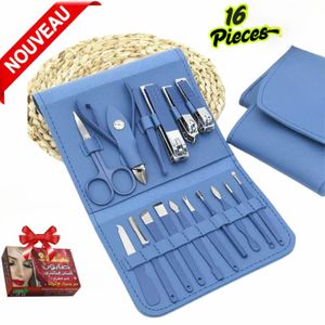Ensemble de Coupe-Ongles en Acier Inoxydable avec cuillère à Oreille Coupe-Ongles 16 pièces