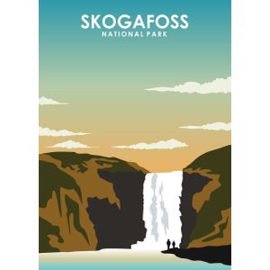 Skogafoss national park  Poster Chambre Haute Qualité