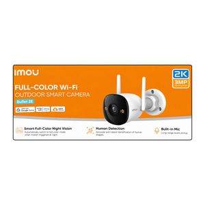 imou Caméra de Surveillance Extérieure Bullet 2E 2K 3MP Wi-Fi IP67 avec Détection Humaine et Vision Nocturne Couleur