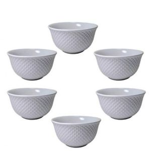 BATALHA SET6 ASSIETTES 16 CM PORCELAINE BLANCHE - Yatout Home