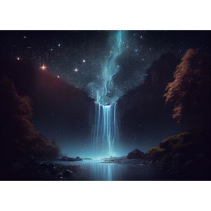 Magical waterfall  Style 2 Poster Chambre Haute Qualité