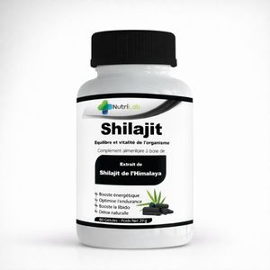 Hybrid Nutrilab Shilajit Pur de l'Himalaya, Soutien Naturel Détoxifiant pour Énergie, Vitalité, Endurance et  , 60 Gélules