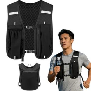 Gilet d’Hydratation de Course Ultra-Léger pour Homme et Femme – Sac à Dos Respirant et Déperlant avec Poches Fonctionnelles, Porte-Téléphone et Poche à Eau Souple, Gilet Réglable pour Trail, Running, Randonnée, Cyclisme et Marathon