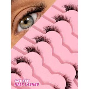 7 Paires de Demi cils naturels et mignons en laine