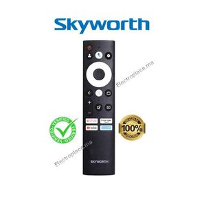 Skyworth Télécommande Android TV – Originale et Compatible– Commande Vocale , YouTube, Prime Video