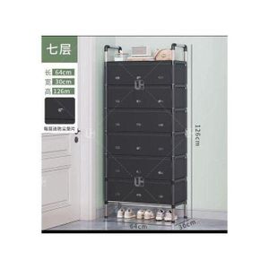 Meuble 7 couches pour chaussures, étagère de rangement, anti-poussière porte de dortoir Étagère à chaussures