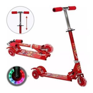 Trottinette à 3 Roues, Patinette pliable et adjustable, Scooter En métal