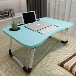 Bureau d'ordinateur portable pliant pour lit et canapé, table de plateau de lit, bureau portatif pour l'étude et la lecture, table de plateau de dessus de lit