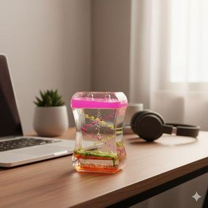 Sablier Liquide Sensoriel Anti-Stress – Effet Bulle & Couleurs Fluorescentes, Jouet Relaxant à Goutte d’Huile, Décoration de Bureau et Cadeau Original pour Enfants et Adultes