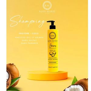 ROSE MARIE MILANO Shampoing Protéine, Cheveux Sec & Abimes - Coco - 500ml 