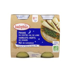 babybio Pot Bonne Nuit Panais Haricots Verts Riz 2 X 200g