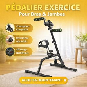 Pédalier Double Bras et Jambes avec Écran LCD – Mini Vélo d’Exercice Assis pour Rééducation, Seniors et Fitness à Domicile