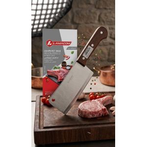 Lamacom Couperet à viande inox épais – Couteau de boucher lourd pour découpe précise