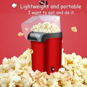 Machine à Pop-Corn Électrique à Air Chaud 1200 W – Popcorn Sain et Sans Huile – Préparation Rapide en 2 Minutes (Rouge)