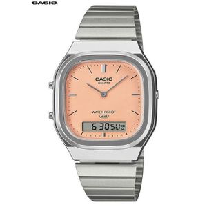 Casio montre homme femme Etanche argente Double Afichage au bracelet métallique-aq-240e-4adf