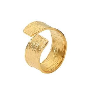 Clémentine Paris Bague de luxe pour femme plaqué or Écorce Dorée RGN161