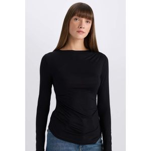 Defacto تيشيرت بأكمام طويلة سليم فيت برقبة مستديرة