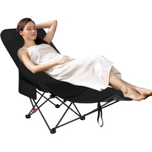 Chaise de Camping Pliable Inclinable avec Repose-Pieds