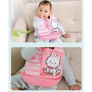 Bavoir de repas impermeable pour enfants avec poche facile a nettoyer