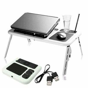 Bureau d'ordinateur portable Table pliable lit ventilateurs de refroidissement