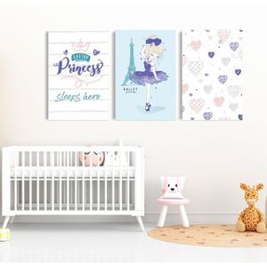 Set de 3 Tableaux Thème Petite Princesse & Ballerine – (30/45)