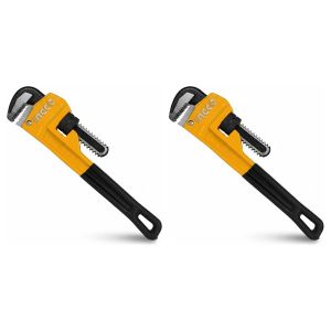Ingco Lot de 2 - Clé à Molette "Pipe Wrench" - Acier au Carbone Robuste - Outil de Plomberie Professionnel - 300mm